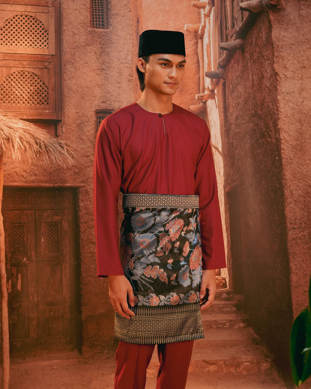 Kekwa Warisan Instant Sampin Adult - Navy Blue & Maroon