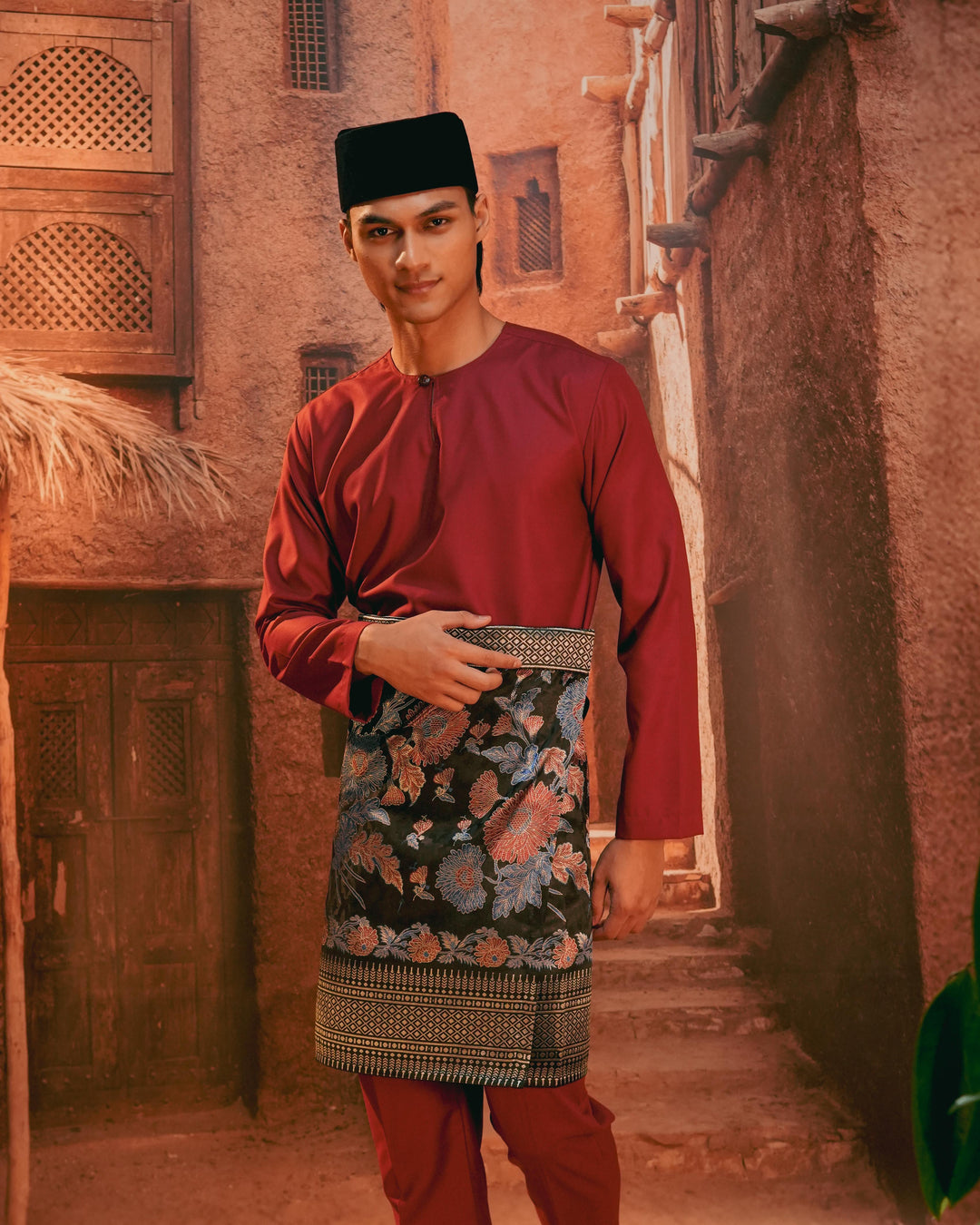 Kekwa Warisan Instant Sampin Adult - Navy Blue & Maroon