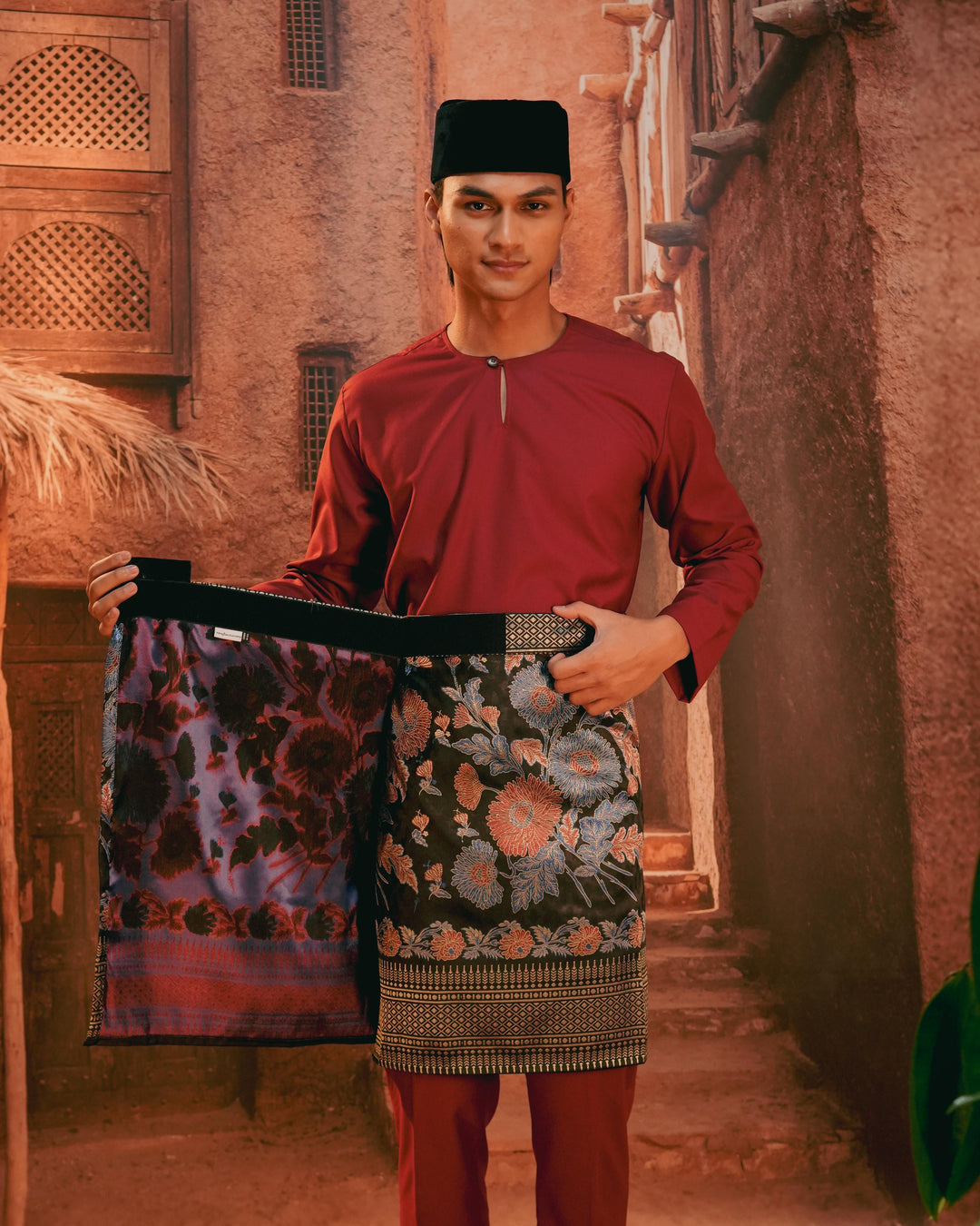 Kekwa Warisan Instant Sampin Adult - Navy Blue & Maroon