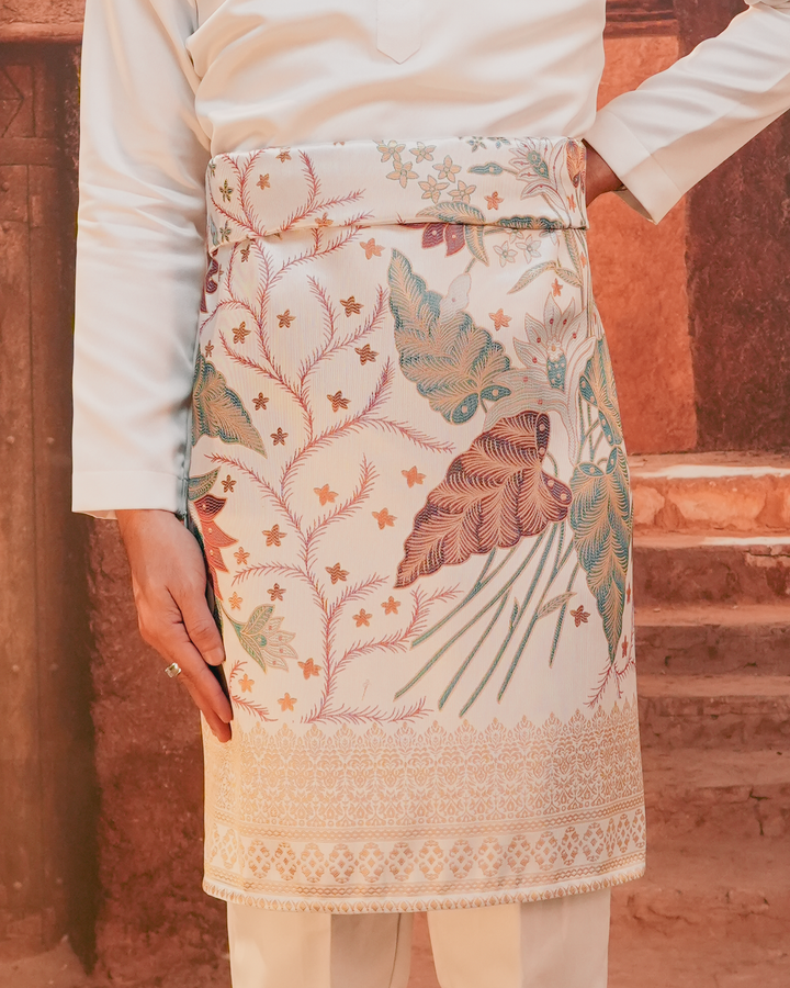 Bunga Seri Original Sampin Adult - Soft Maroon & Green