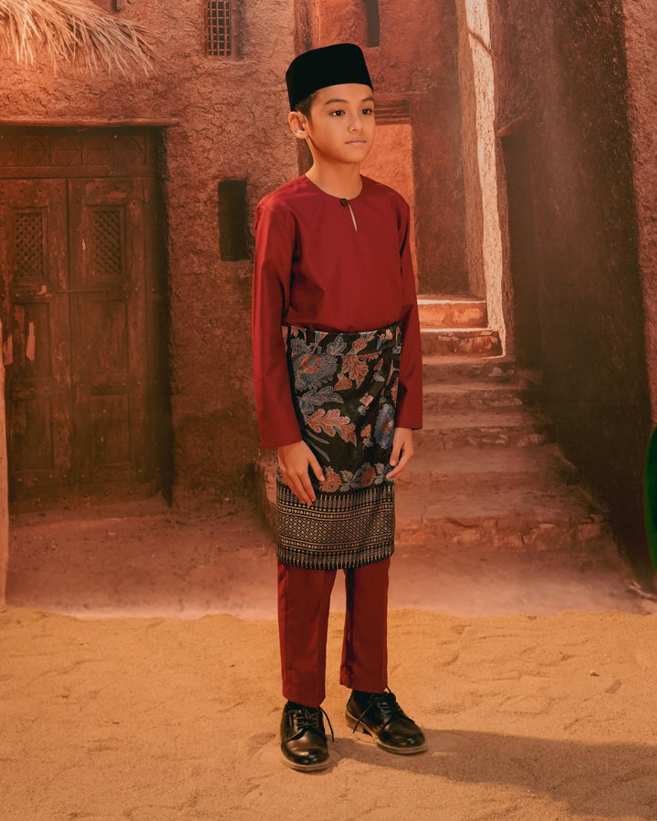 Kekwa Warisan Instant Sampin Kid - Navy Blue & Maroon