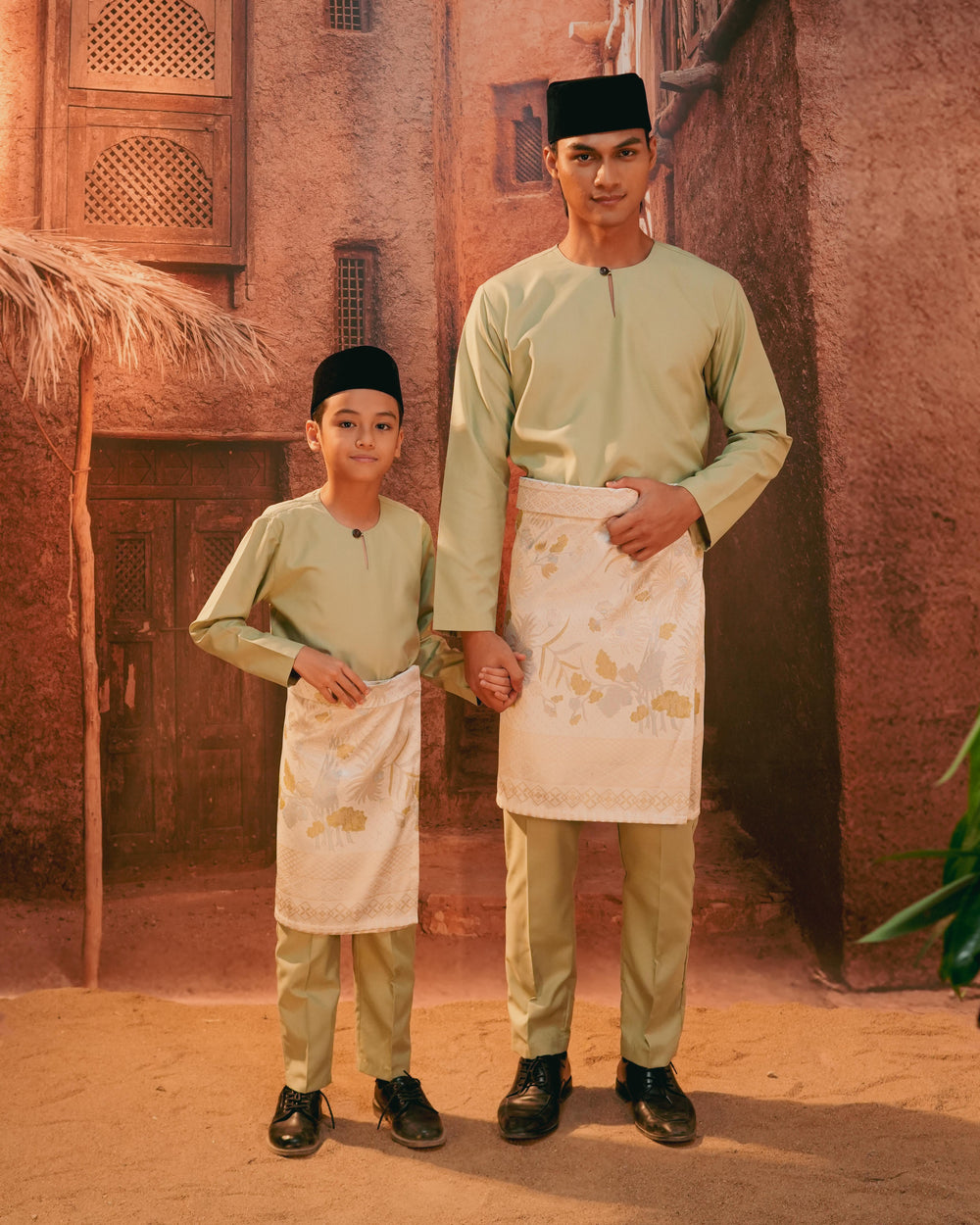 Purnama Instant Sampin Adult - Soft Green & Olive - SampinExclusiveMy