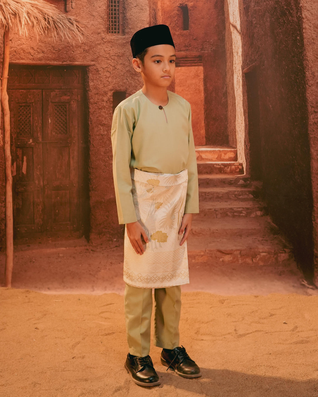 Purnama Instant Sampin Kid - Green & Gold