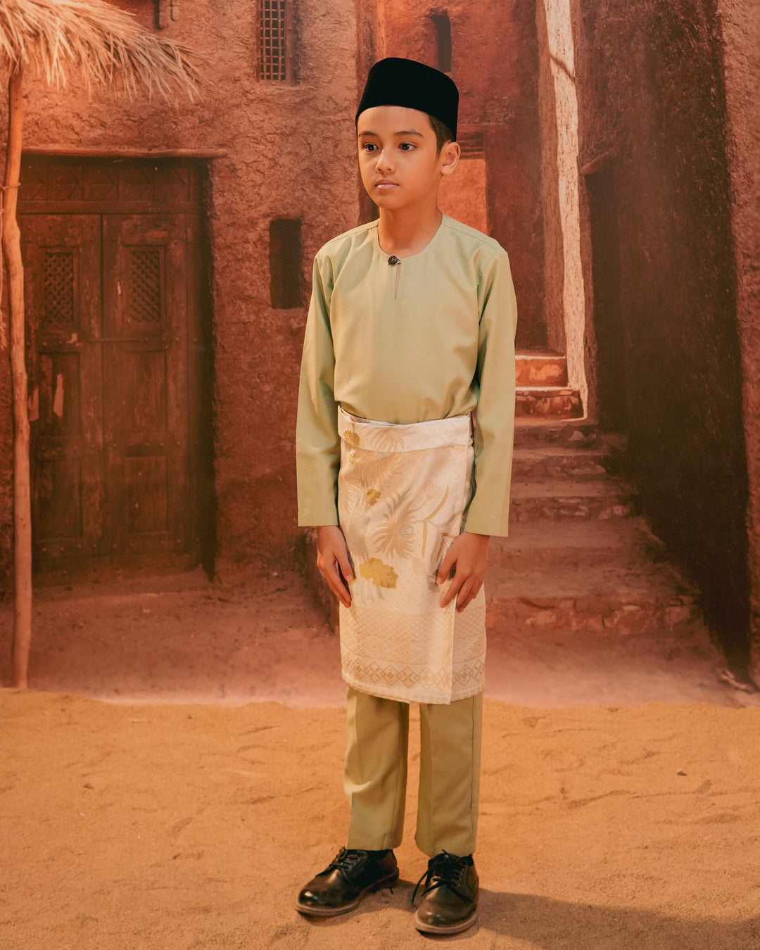 Purnama Instant Sampin Kid - Green & Gold