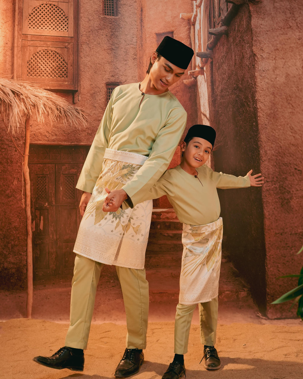 Bunga Seri Instant Sampin Adult - Soft Green & Olive - SampinExclusiveMy