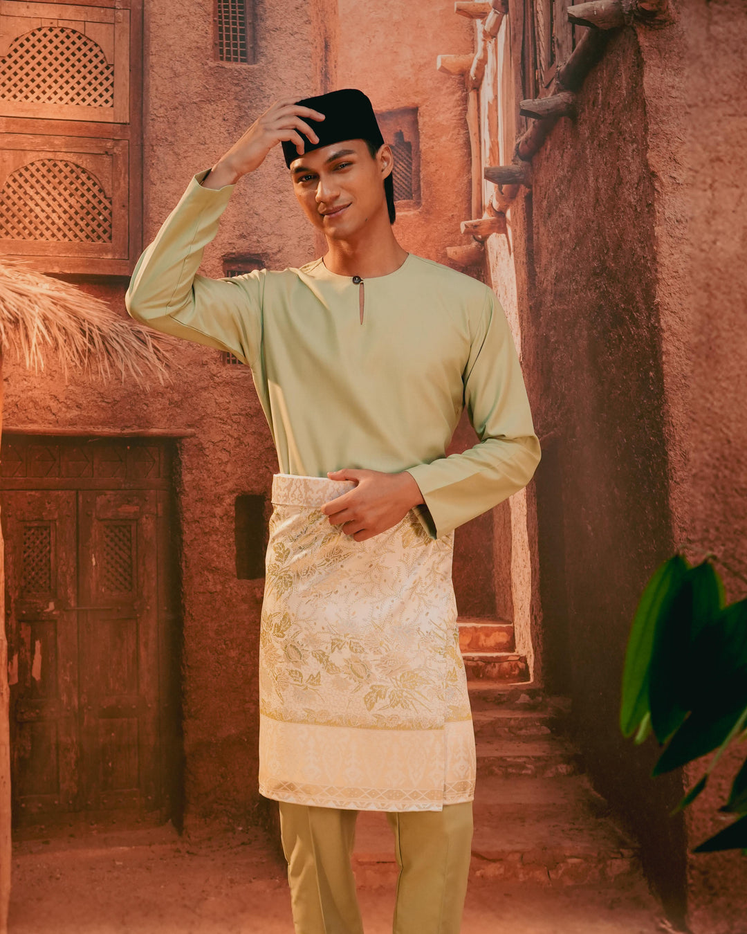 Seri Istana Instant Sampin Adult - Soft Green & Olive