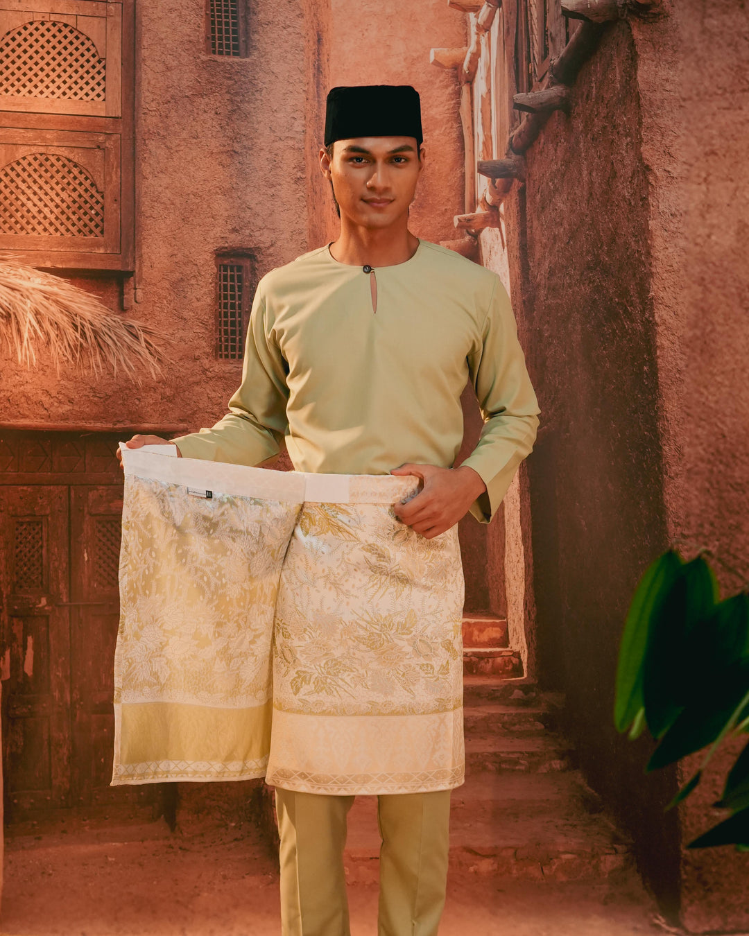 Seri Istana Instant Sampin Adult - Soft Green & Olive