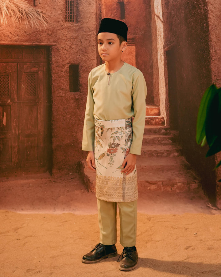 Seri Kenanga Instant Sampin Kid - Soft Maroon & Green