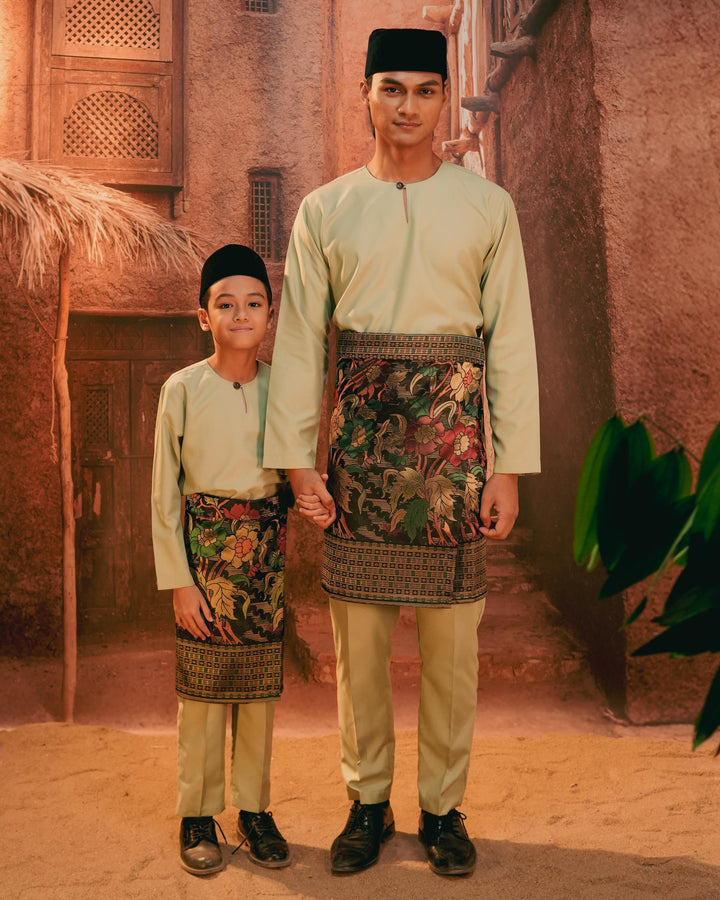 Bunga Raya Instant Sampin Adult - Green & Gold