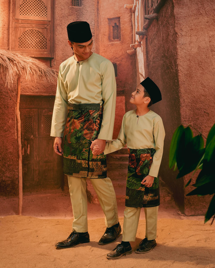 Leka Pantai Instant Sampin Kid - Green & Gold