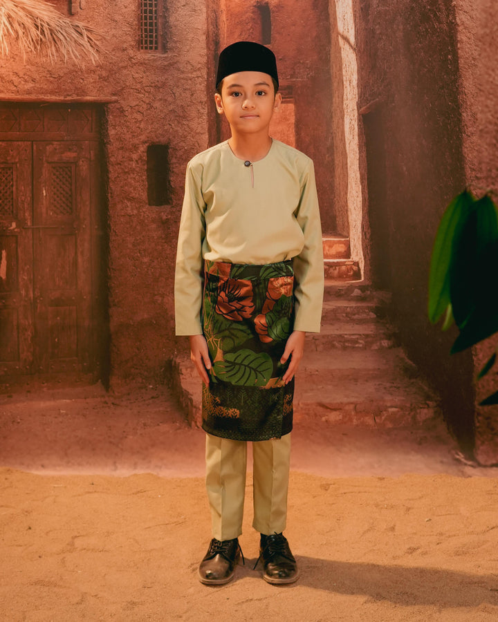 Leka Pantai Instant Sampin Kid - Green & Gold