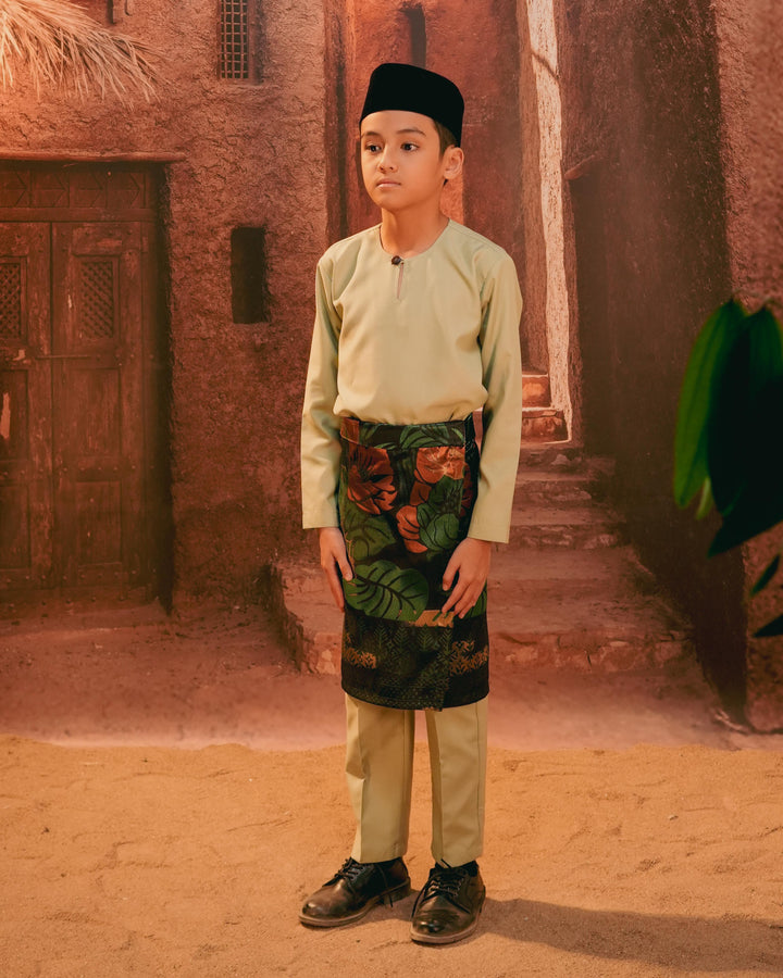 Leka Pantai Instant Sampin Kid - Green & Gold