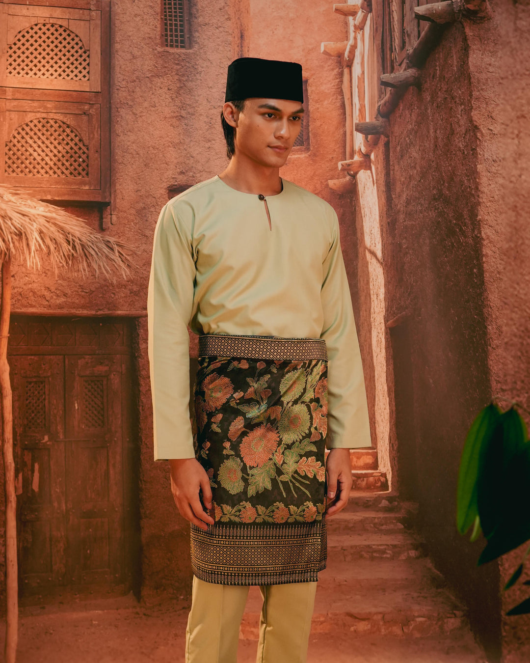 Kekwa Warisan Instant Sampin Adult - Green & Gold