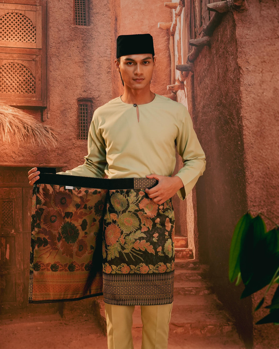 Kekwa Warisan Instant Sampin Adult - Green & Gold