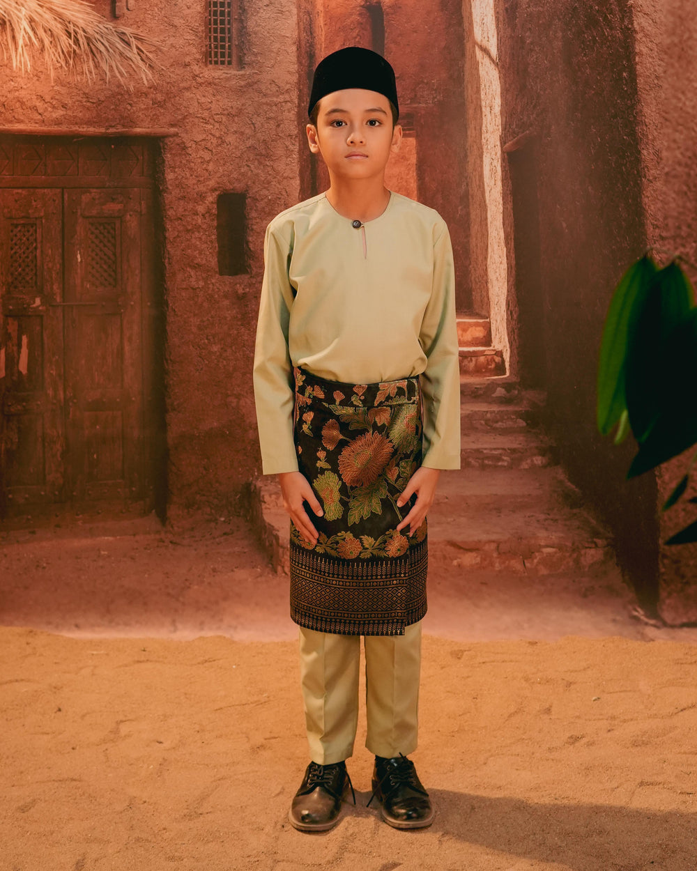 Kekwa Warisan Instant Sampin Kid - Green & Gold - SampinExclusiveMy