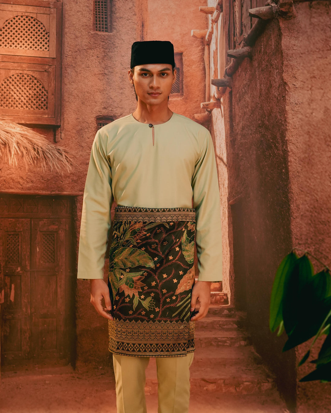 Bunga Seri Instant Sampin Adult - Green & Gold