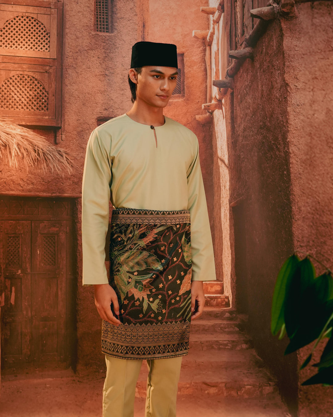 Bunga Seri Instant Sampin Adult - Green & Gold