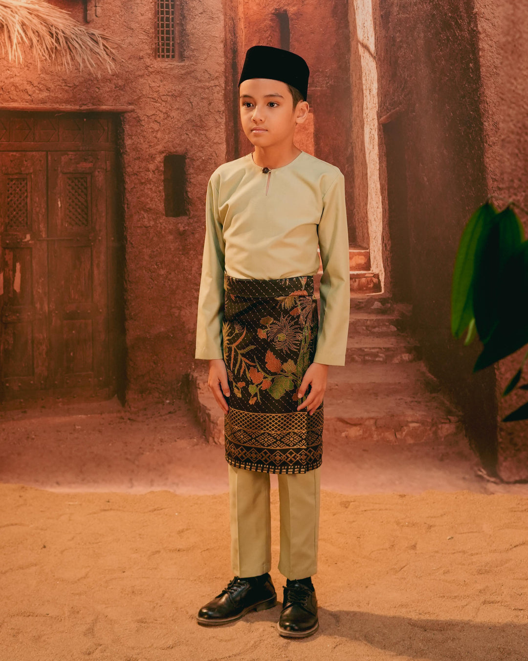 Purnama Instant Sampin Kid - Green & Gold