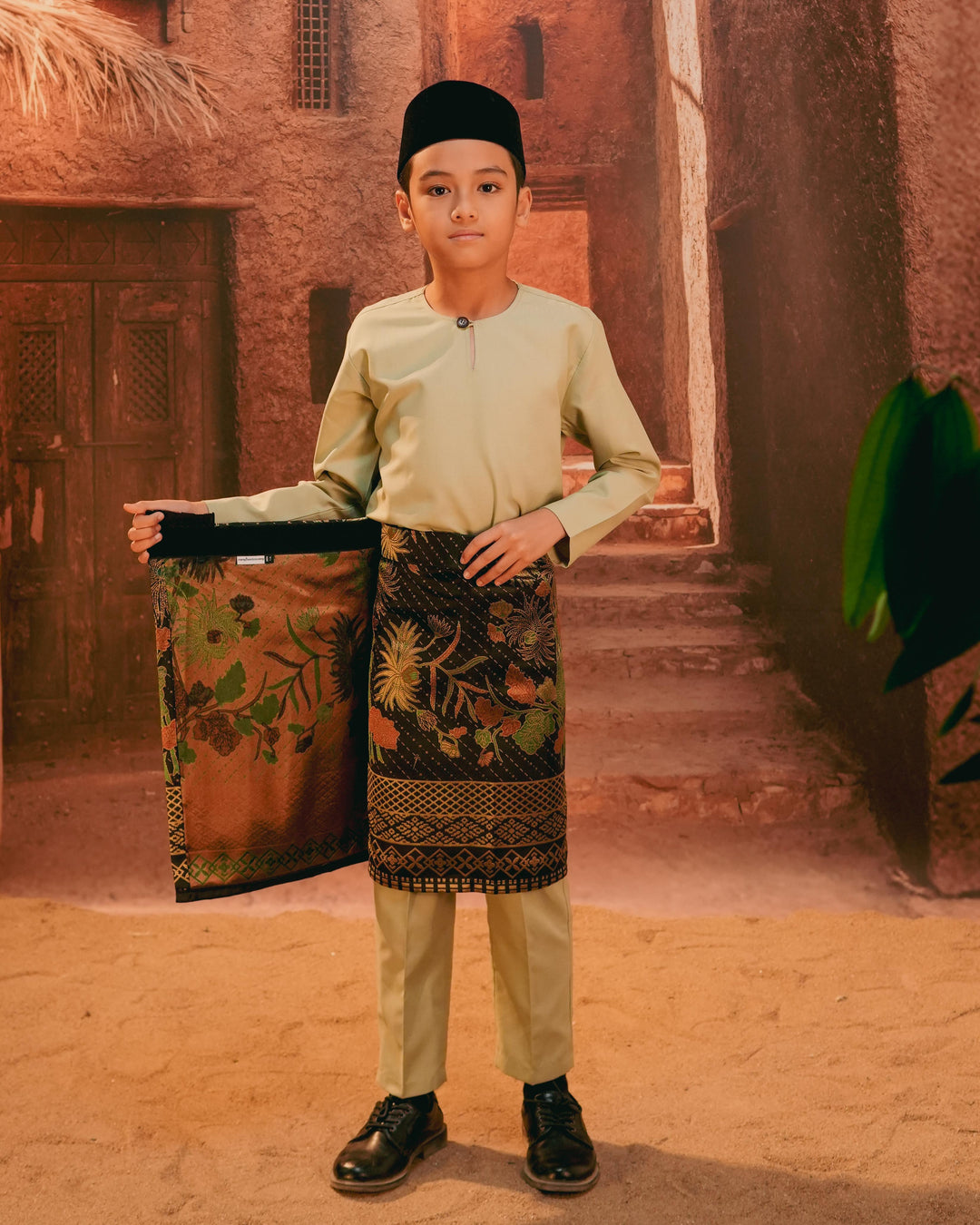 Purnama Instant Sampin Kid - Green & Gold