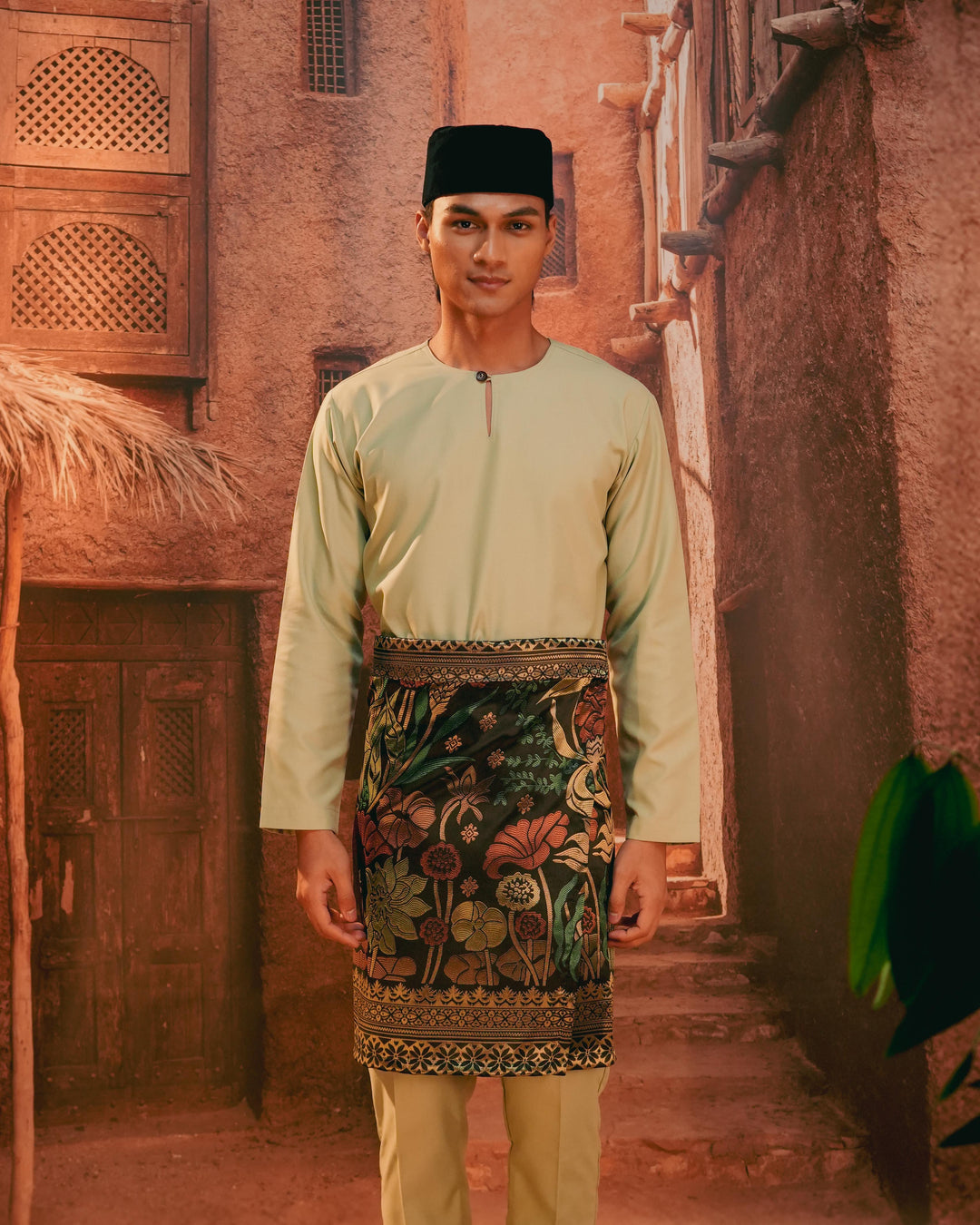 Rimba Hijau Instant Sampin Adult - Green & Gold