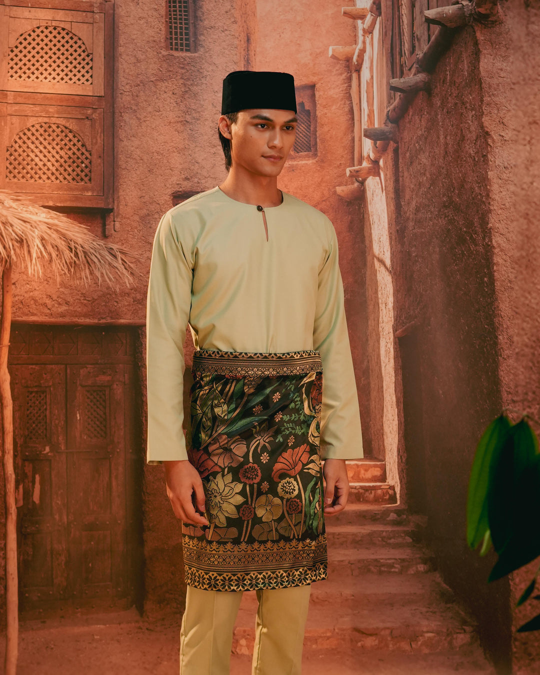 Rimba Hijau Instant Sampin Adult - Green & Gold