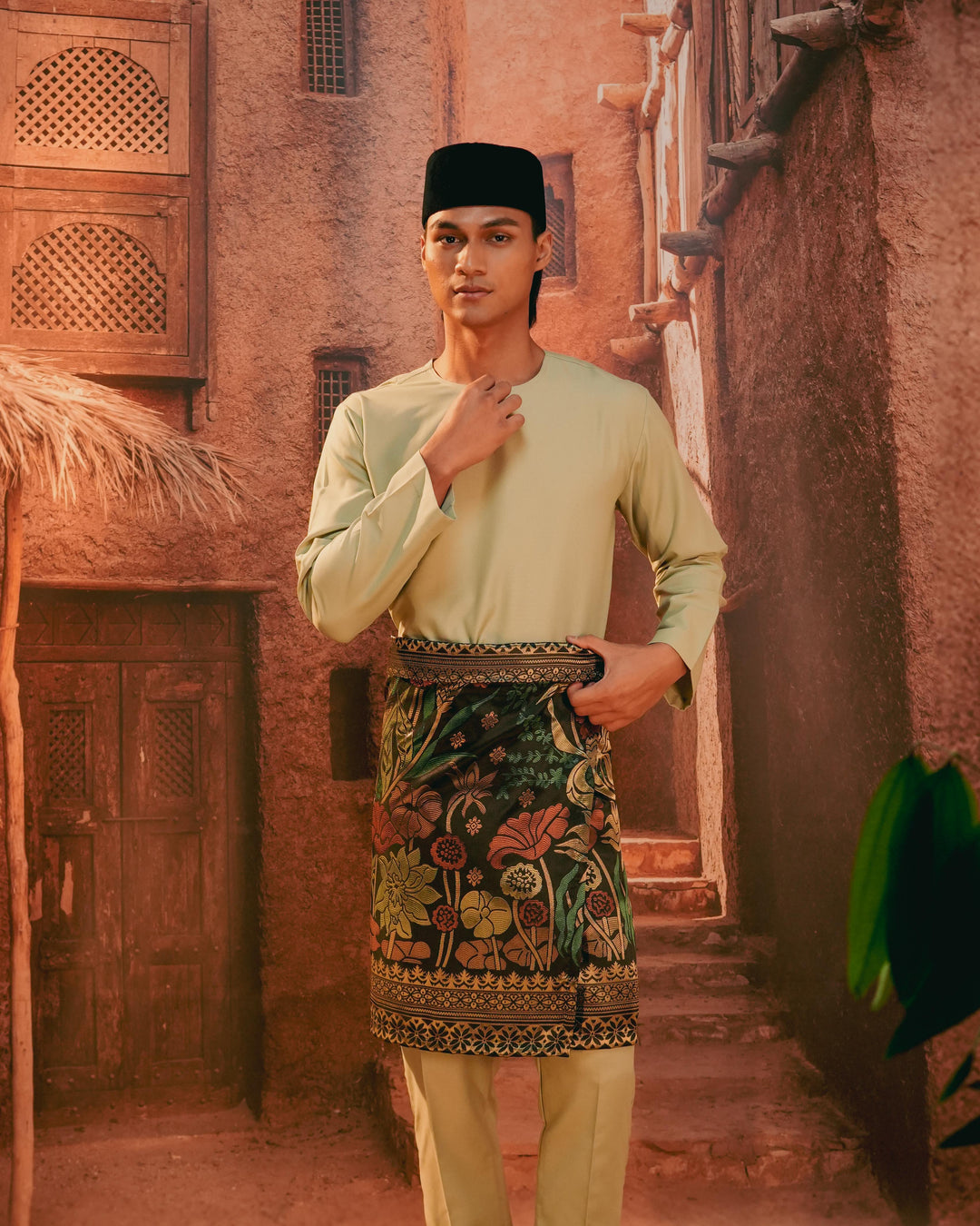 Rimba Hijau Instant Sampin Adult - Green & Gold