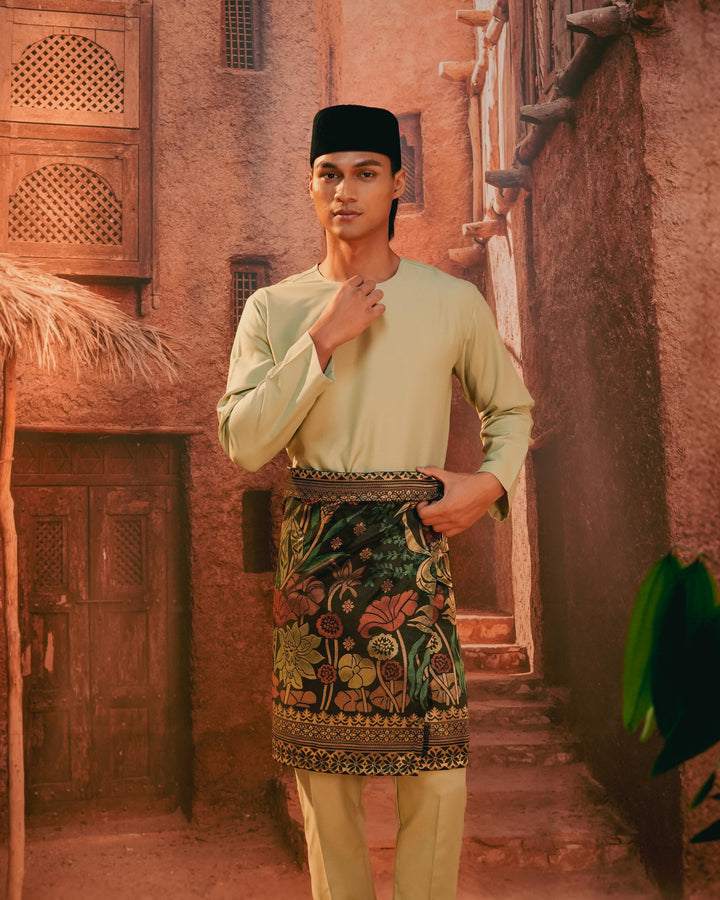 Rimba Hijau Instant Sampin Adult - Green & Gold