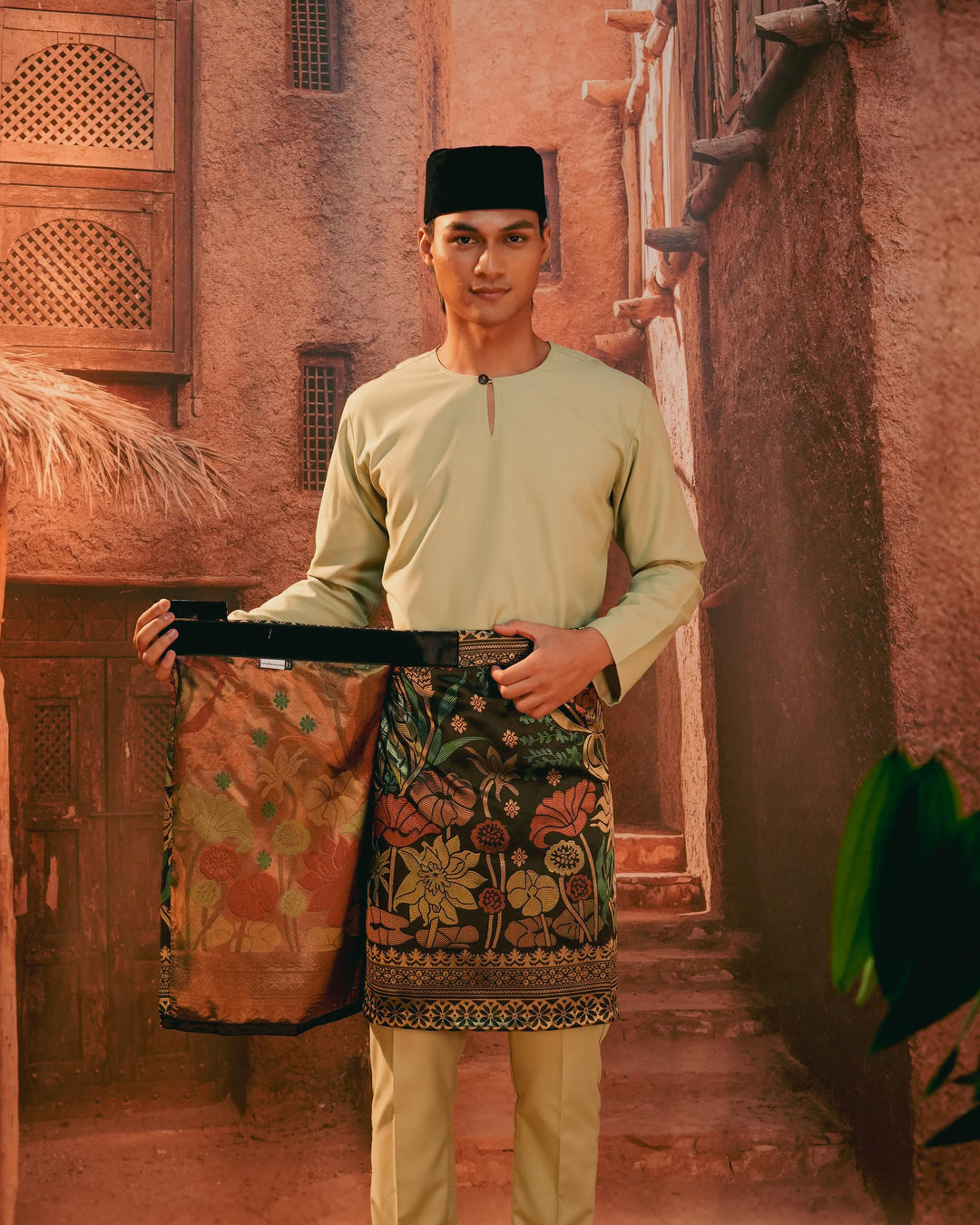 Rimba Hijau Instant Sampin Adult - Green & Gold