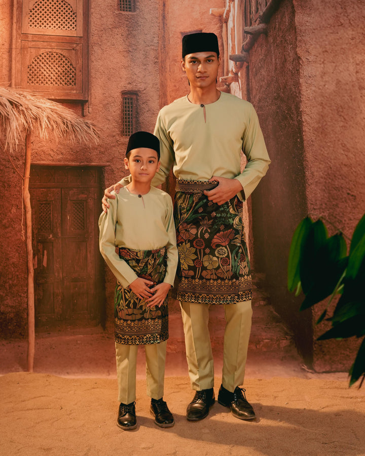 Rimba Hijau Instant Sampin Adult - Green & Gold