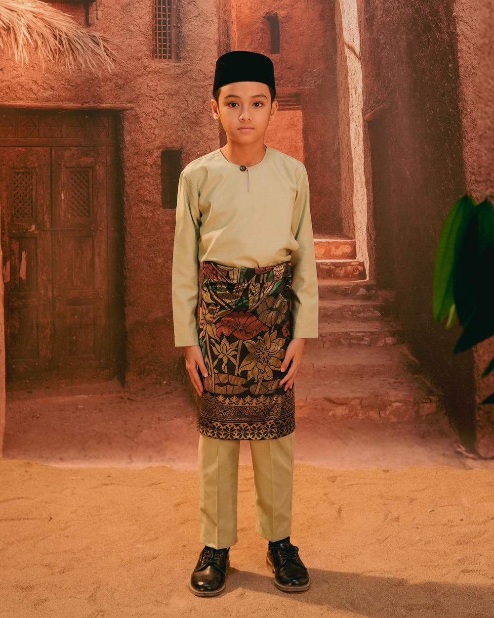 Rimba Hijau Instant Sampin Kid - Green & Gold - SampinExclusiveMy