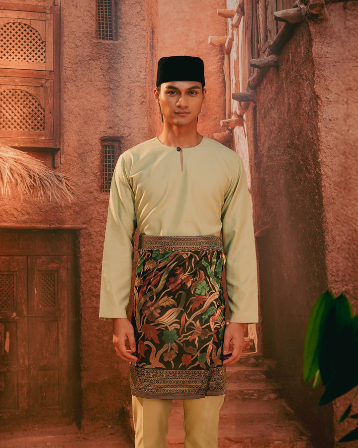 Anyaman Lestari Instant Sampin Adult - Green & Gold