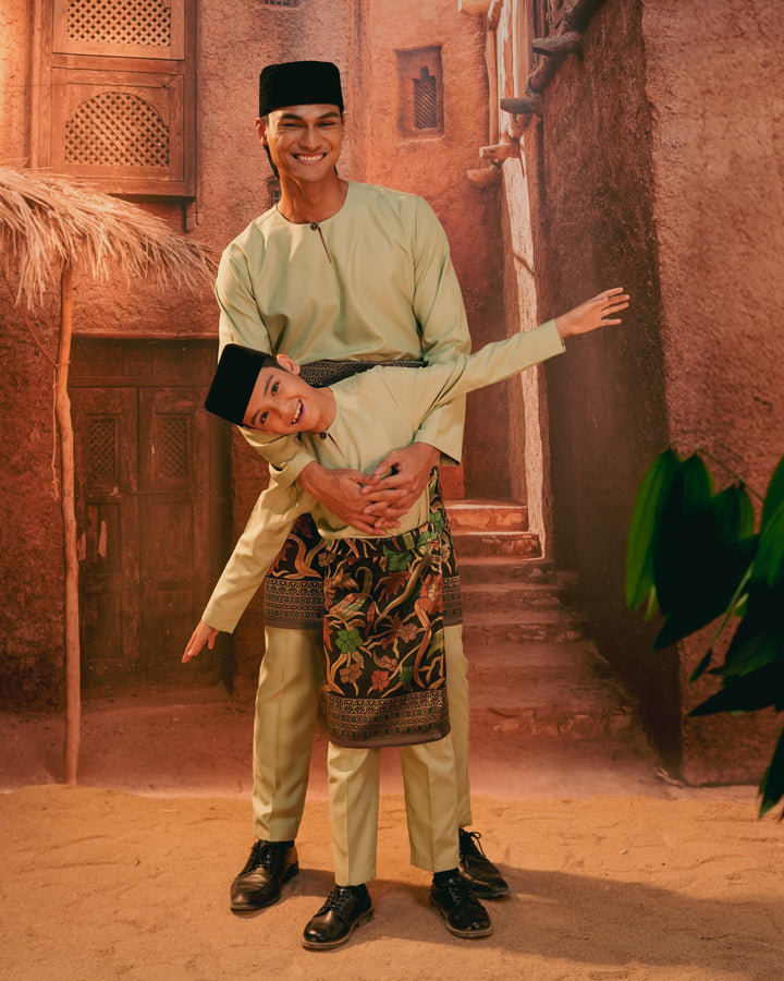 Anyaman Lestari Instant Sampin Kid - Green & Gold