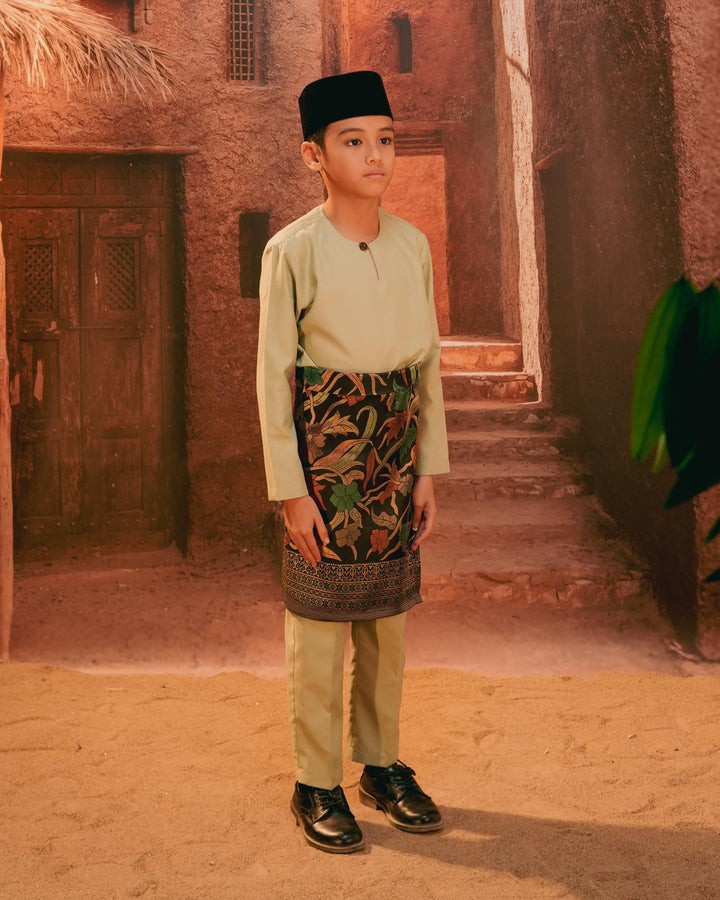 Anyaman Lestari Instant Sampin Kid - Green & Gold