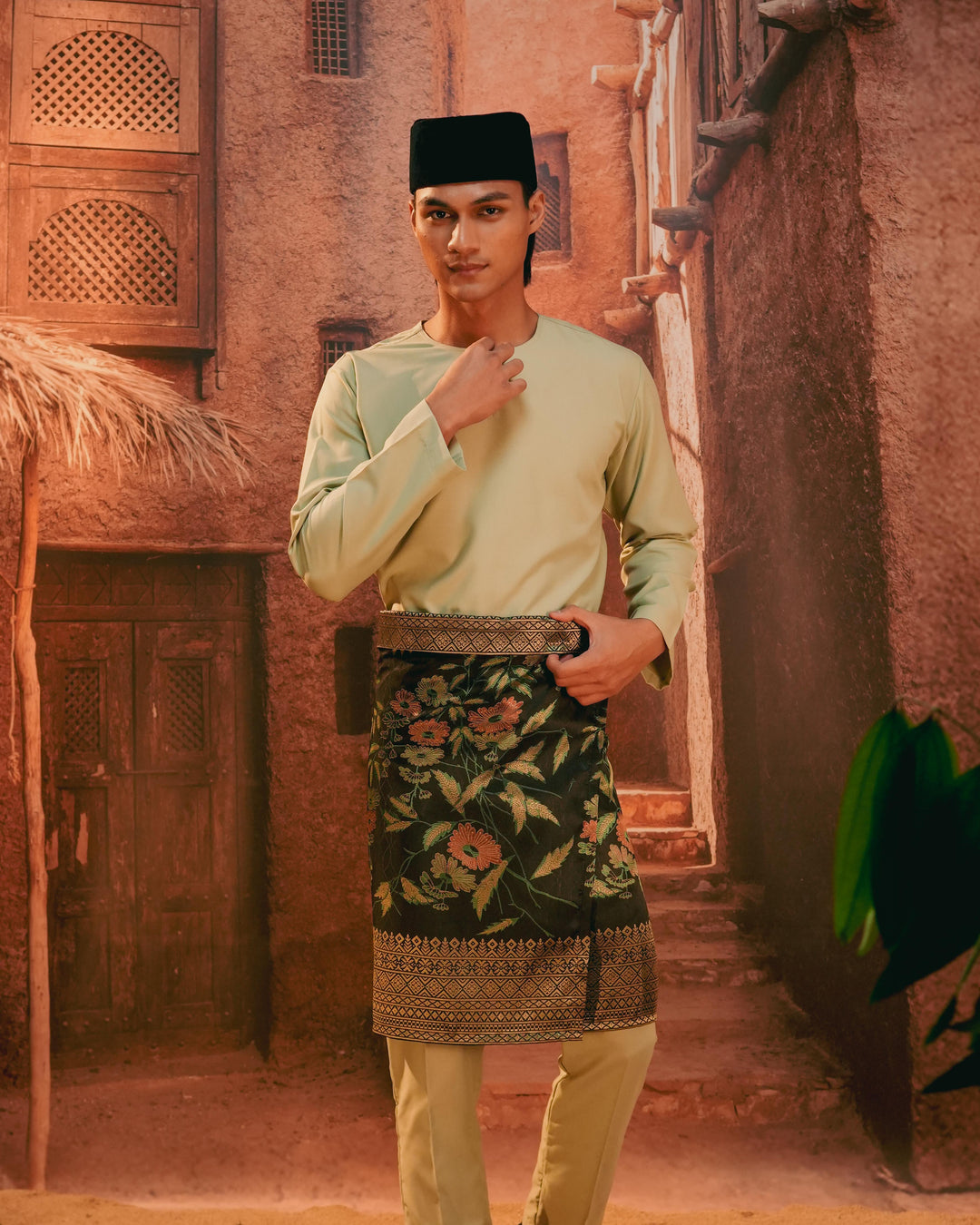 Seri Kenanga Instant Sampin Adult - Green & Gold