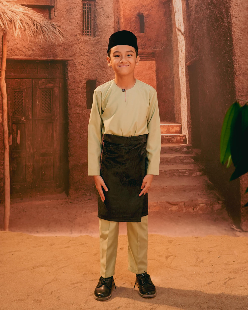 Bunga Raya Instant Sampin Kid - Black & Black - SampinExclusiveMy