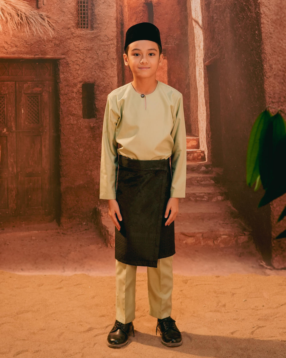 Kekwa Warisan Instant Sampin Kid - Black & Black - SampinExclusiveMy