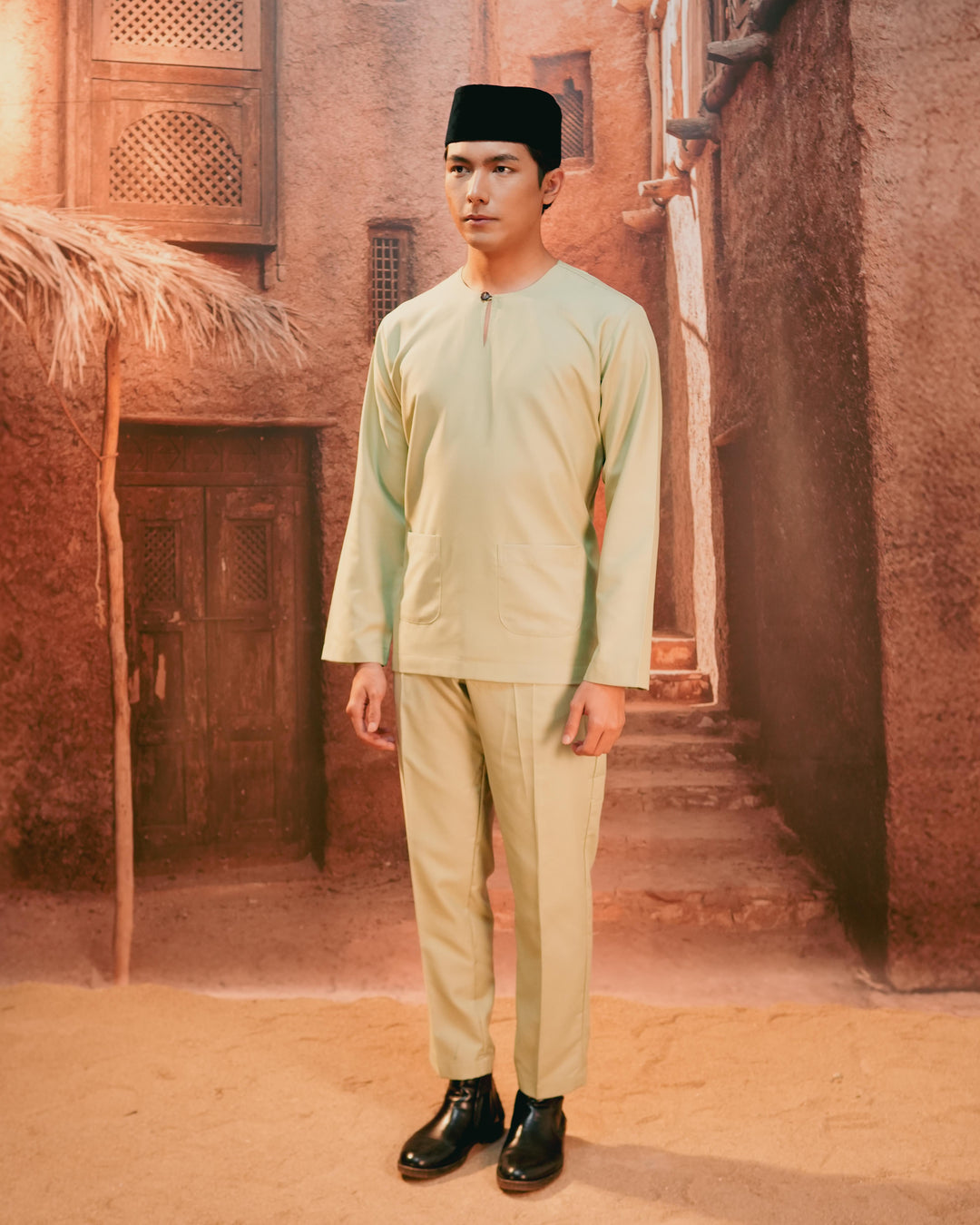 Baju Melayu Teluk Belanga - Sage Green - SampinExclusiveMy