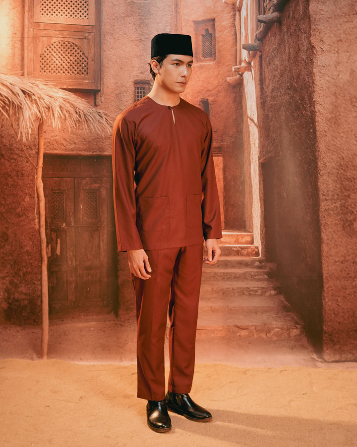 Baju Melayu Teluk Belanga - Dark Brown - SampinExclusiveMy