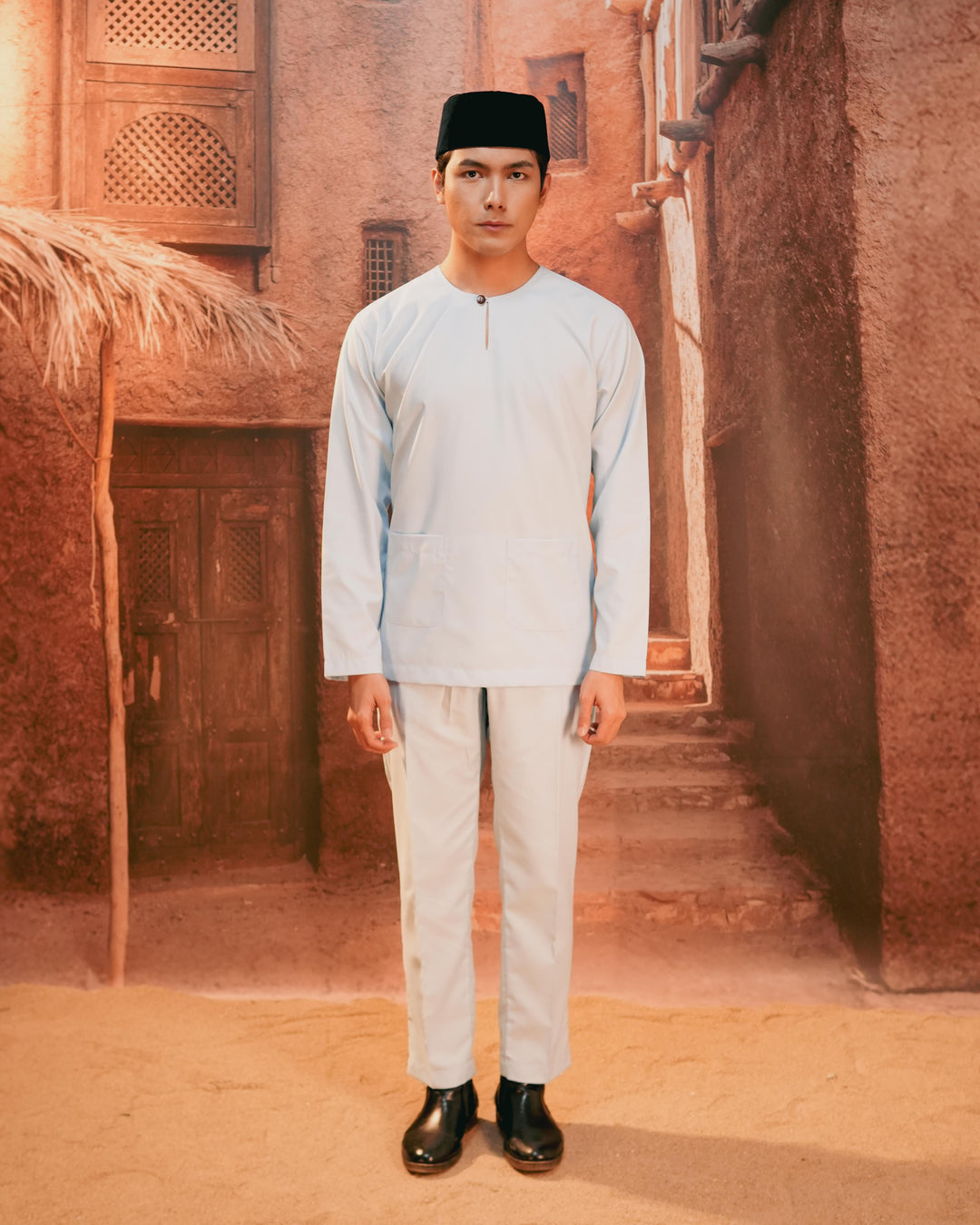 Baju Melayu Teluk Belanga - Soft Blue - SampinExclusiveMy