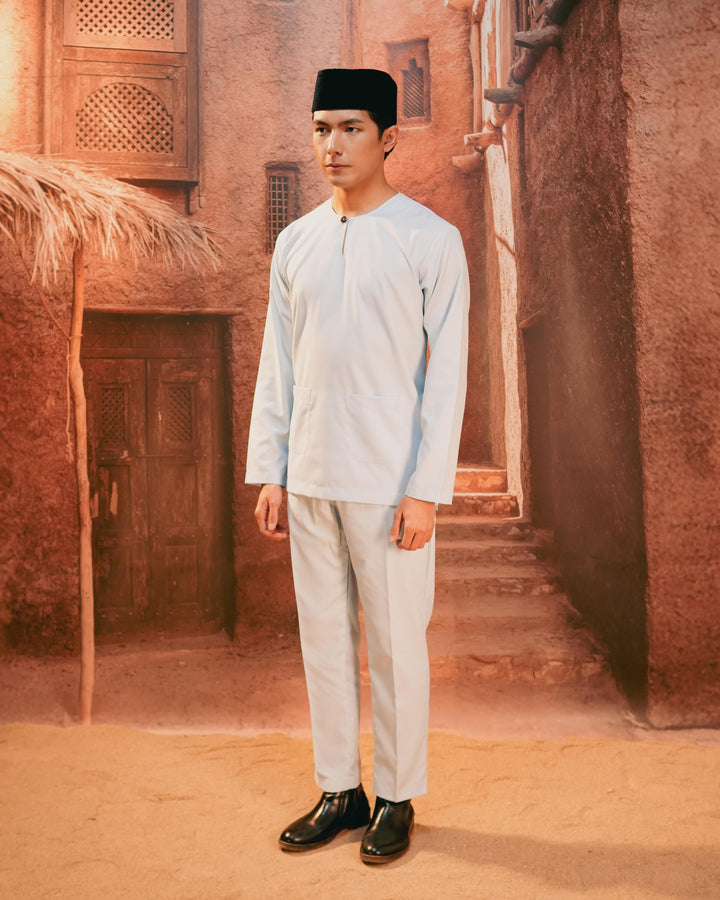 Baju Melayu Teluk Belanga - Soft Blue - SampinExclusiveMy
