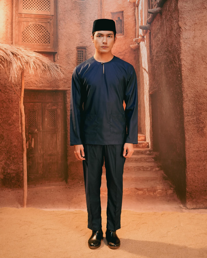 Baju Melayu Teluk Belanga - Navy Blue - SampinExclusiveMy