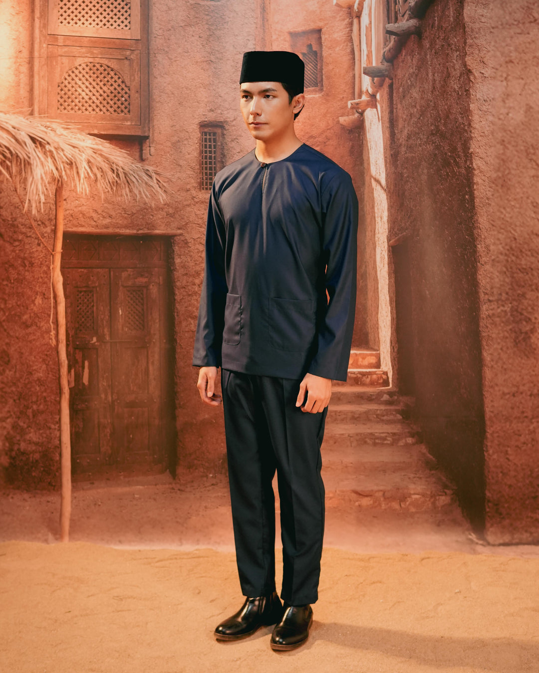 Baju Melayu Teluk Belanga - Navy Blue - SampinExclusiveMy