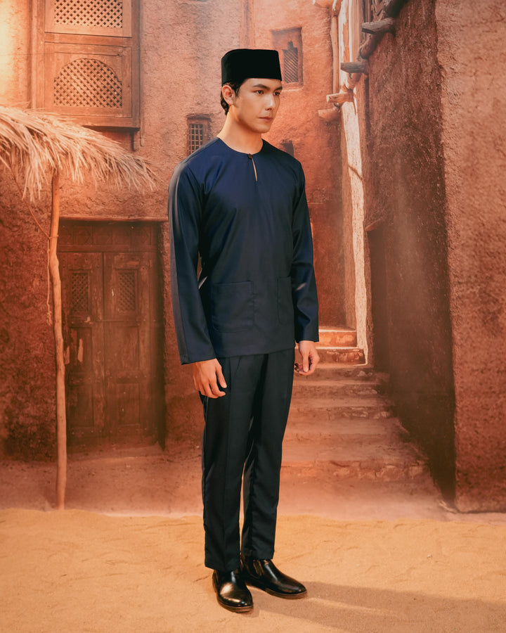 Baju Melayu Teluk Belanga - Navy Blue - SampinExclusiveMy