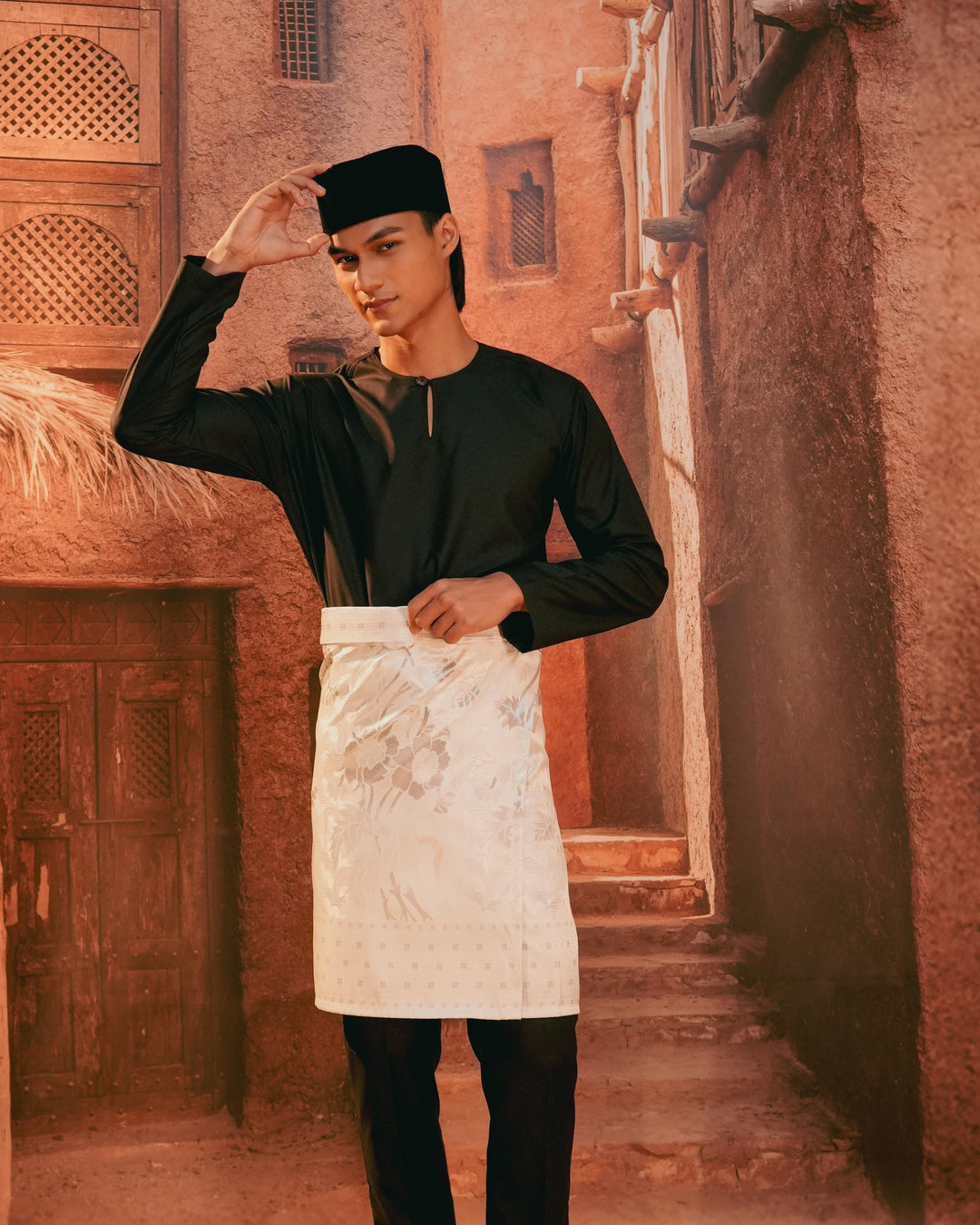 Bunga Raya Instant Sampin Adult - Offwhite & Silver