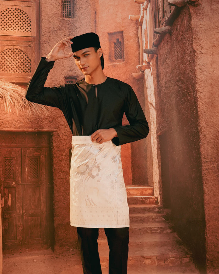 Bunga Raya Instant Sampin Adult - Offwhite & Silver