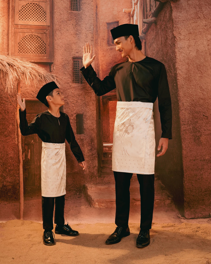 Bunga Raya Instant Sampin Kid - Offwhite & Silver