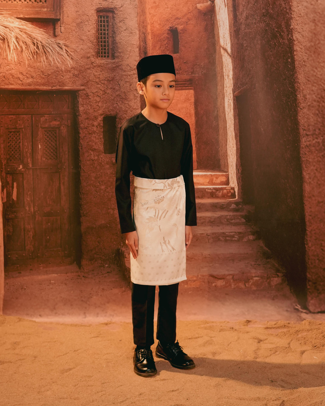 Bunga Raya Instant Sampin Kid - Offwhite & Silver