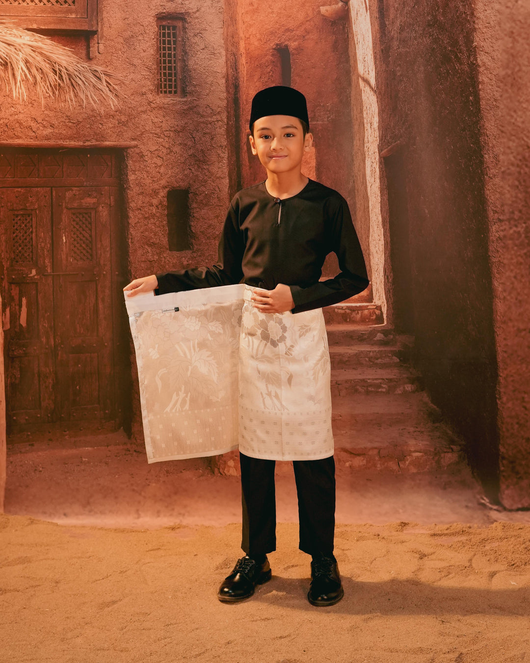 Bunga Raya Instant Sampin Kid - Offwhite & Silver