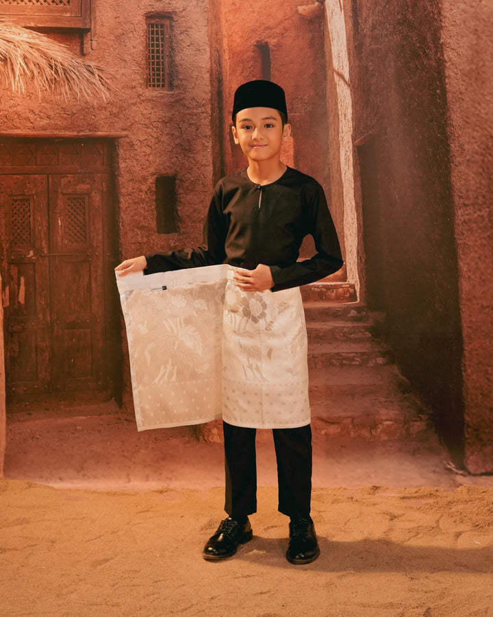 Bunga Raya Instant Sampin Kid - Offwhite & Silver