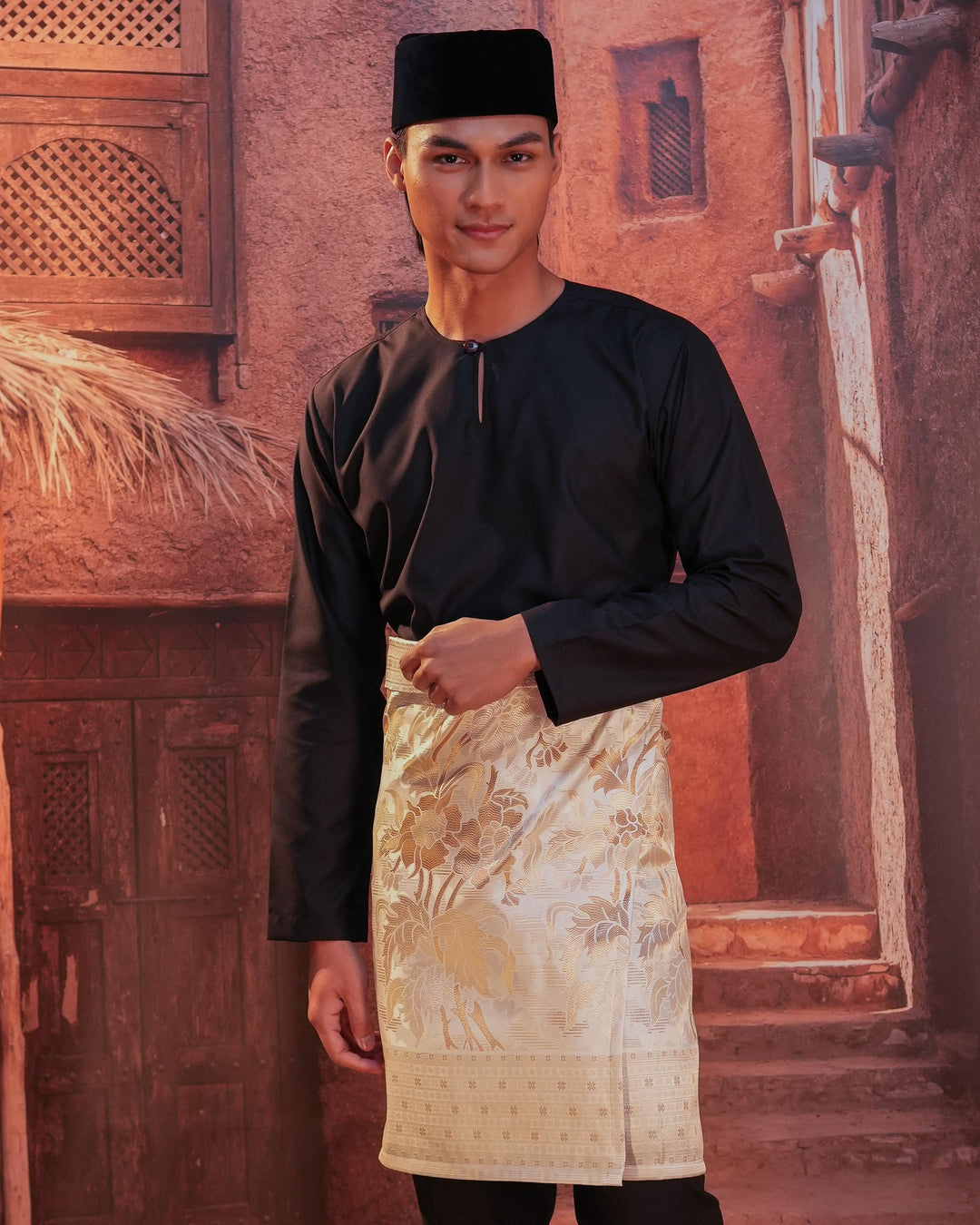 Bunga Raya Instant Sampin Adult - Offwhite & Gold - SampinExclusiveMy